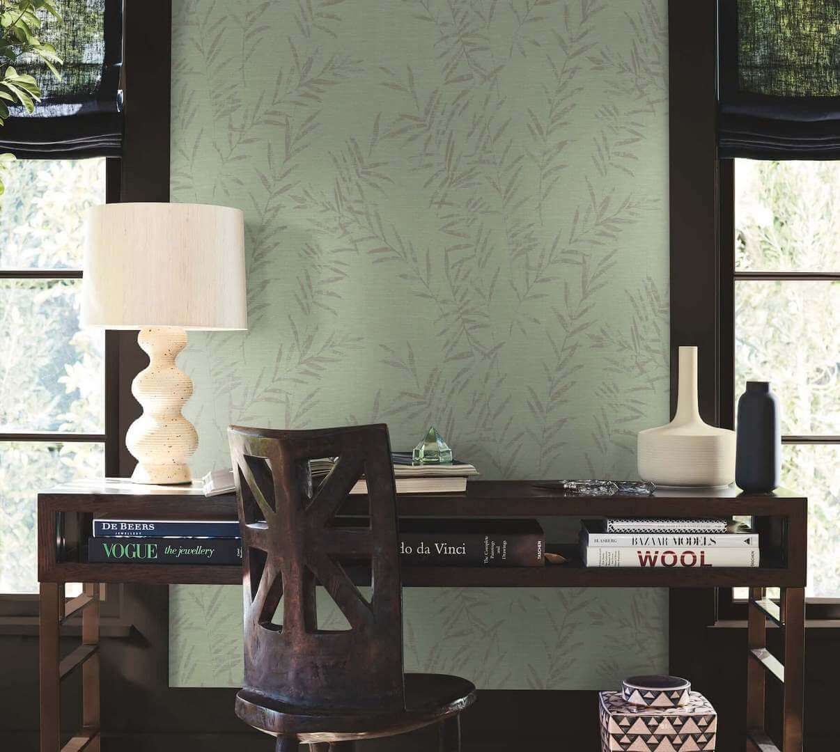 Tapeta roślinna York Wallcoverings AB3064 Allerton Bamboo Artifacts