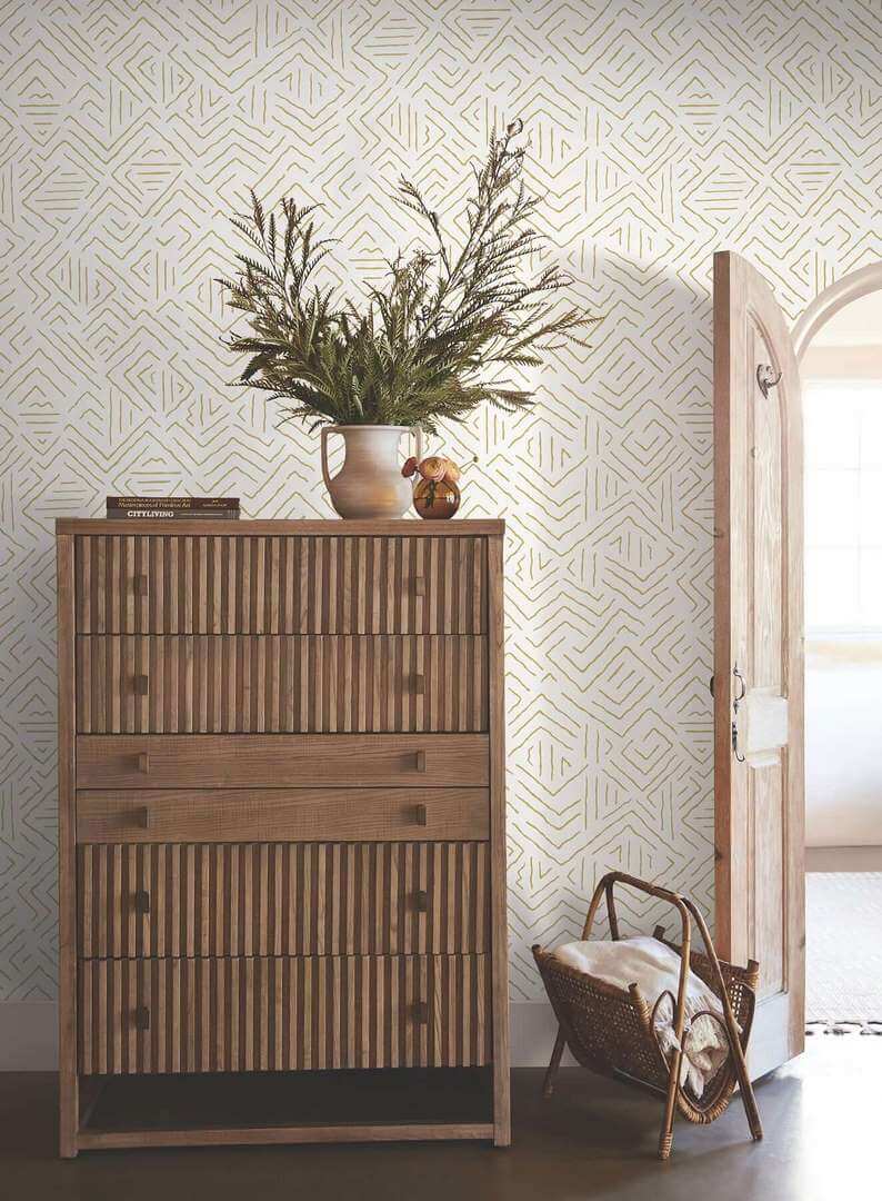 Tapeta geometryczna York Wallcoverings AB3084 Sirih Artifacts
