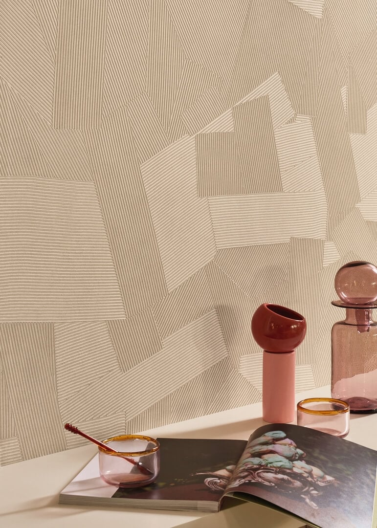 Tapeta strukturalna geometryczna Elitis VP 975 03 Dédales Matières à Réflexions x Callidus Guild