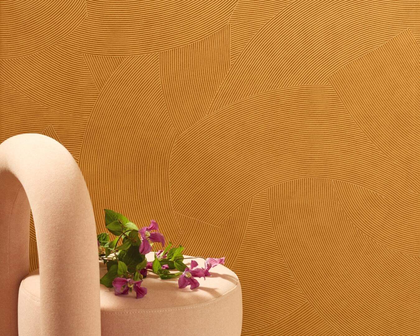 Tapeta strukturalna geometryczna Elitis VP 976 01 Circolo Matières à Réflexions x Callidus Guild