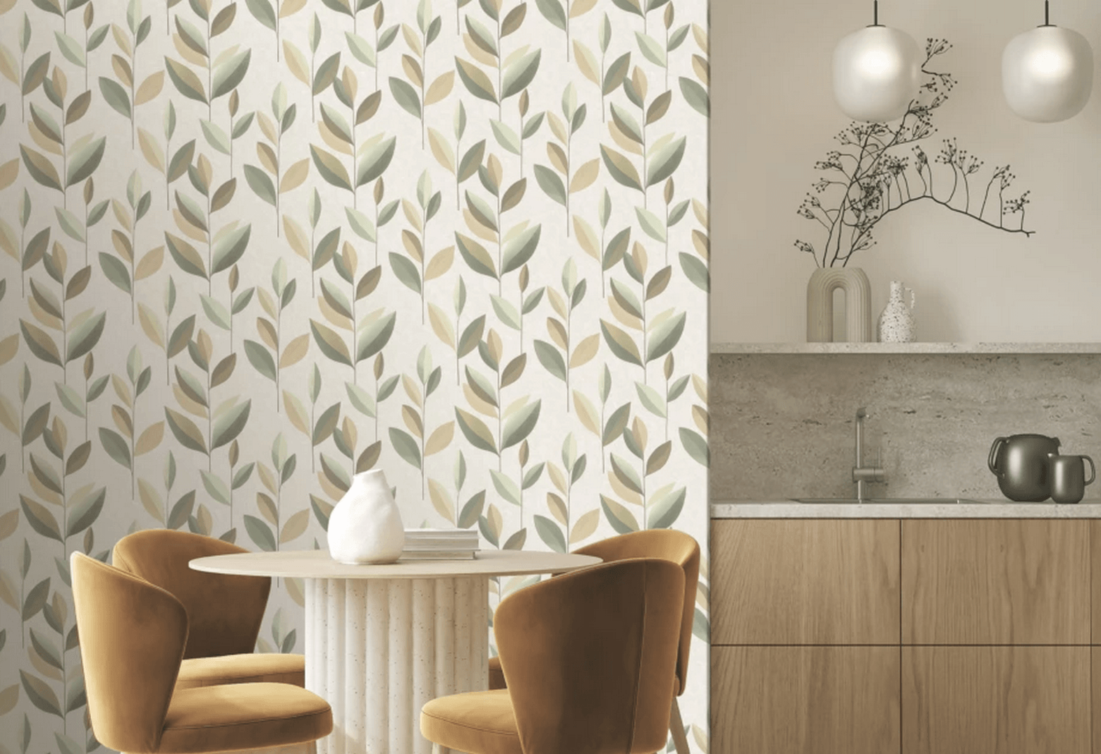 Tapeta liście Decoprint SY27550 Smooth Foliage Serenity