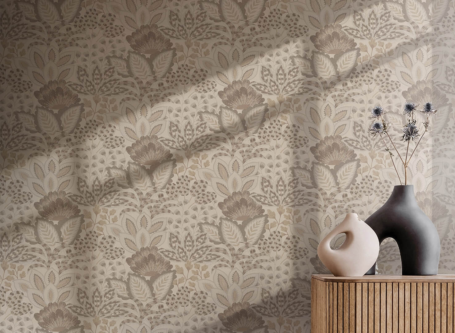 Tapeta imitująca roślinny haft Sirpi 26313 Giardino Alta Gamma Zen