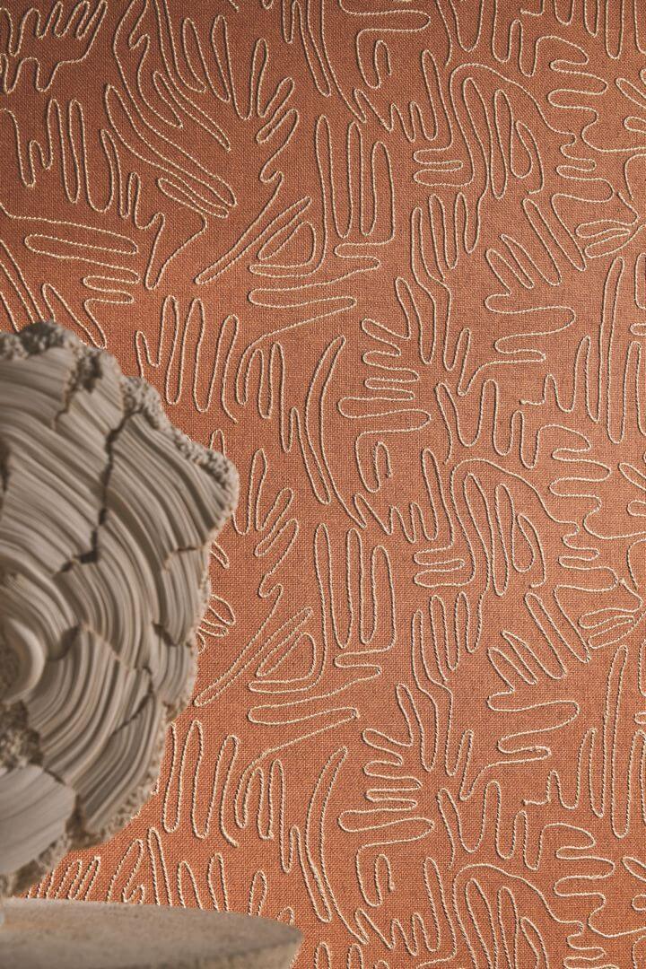 Tapeta naturalna z haftowanym sznurkiem jutowym Casamance 71840439 Silvara Tramis