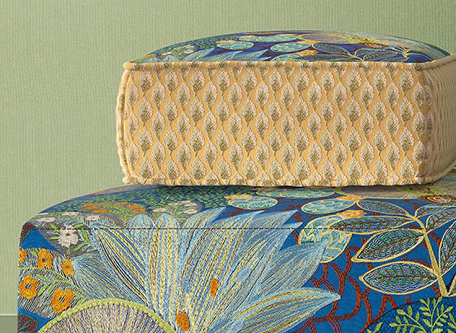 Tkanina z roślinnym wzorem J&V F7338 Laurier Grande Corniche