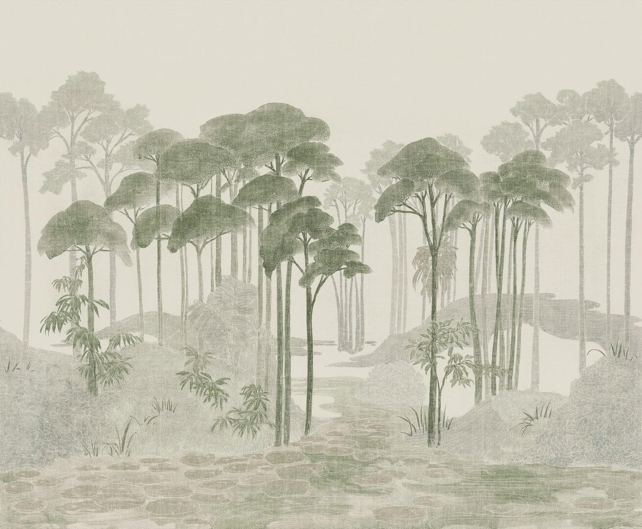 Mural tekstylny - krajobraz drzew Casamance 71310178 Pinarello Exploration