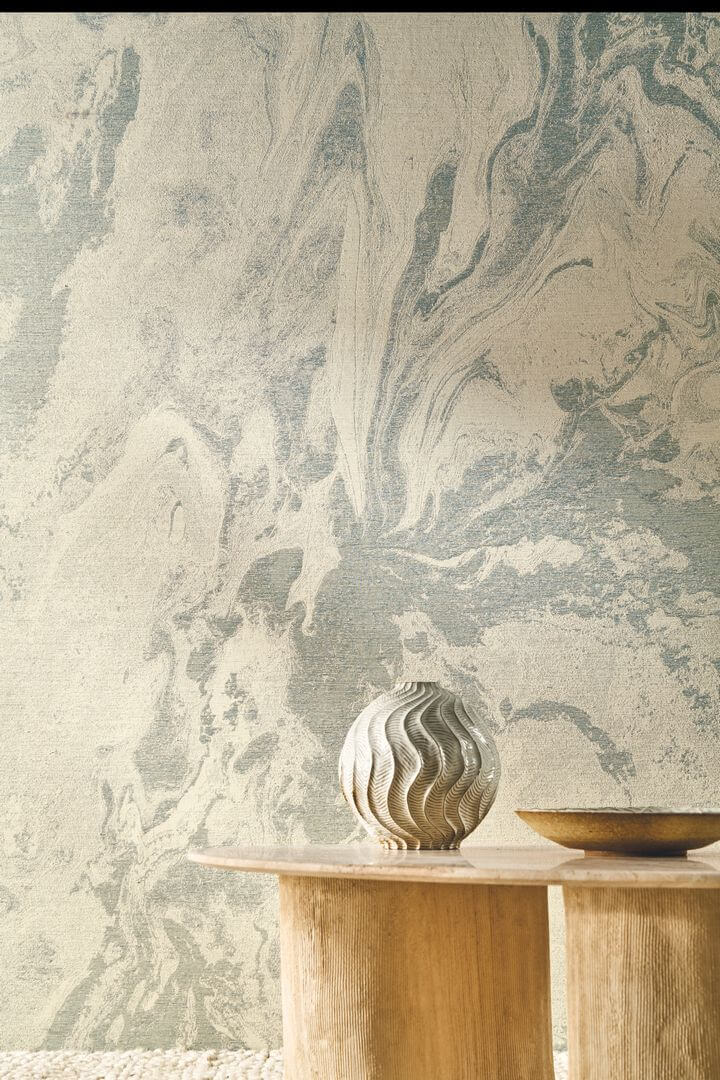 Mural tekstylny imitujący marmur Casamance 71790467 Carrara Exploration