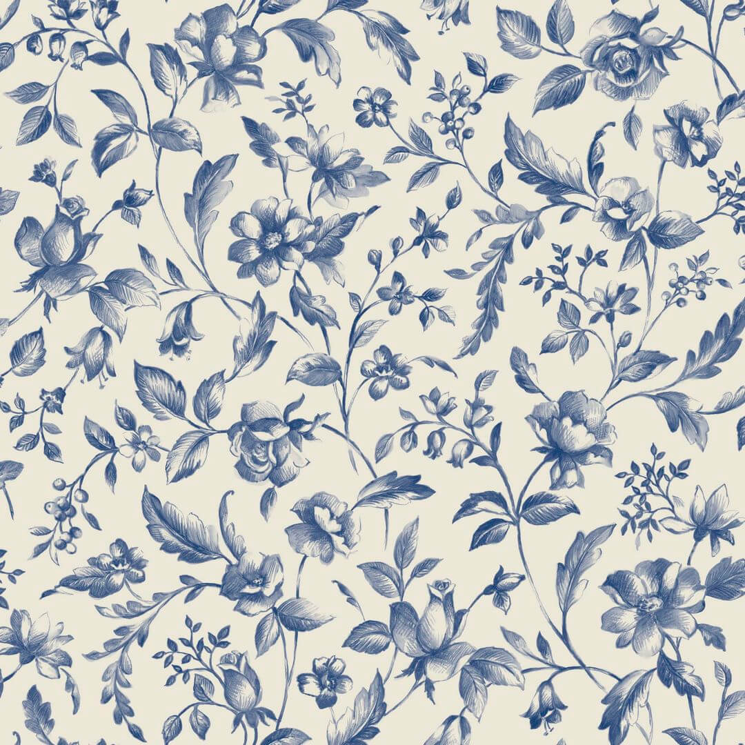 Tapeta kwiatowe pnącza Caselio BLS 107506110 Pastelia Blue Shades