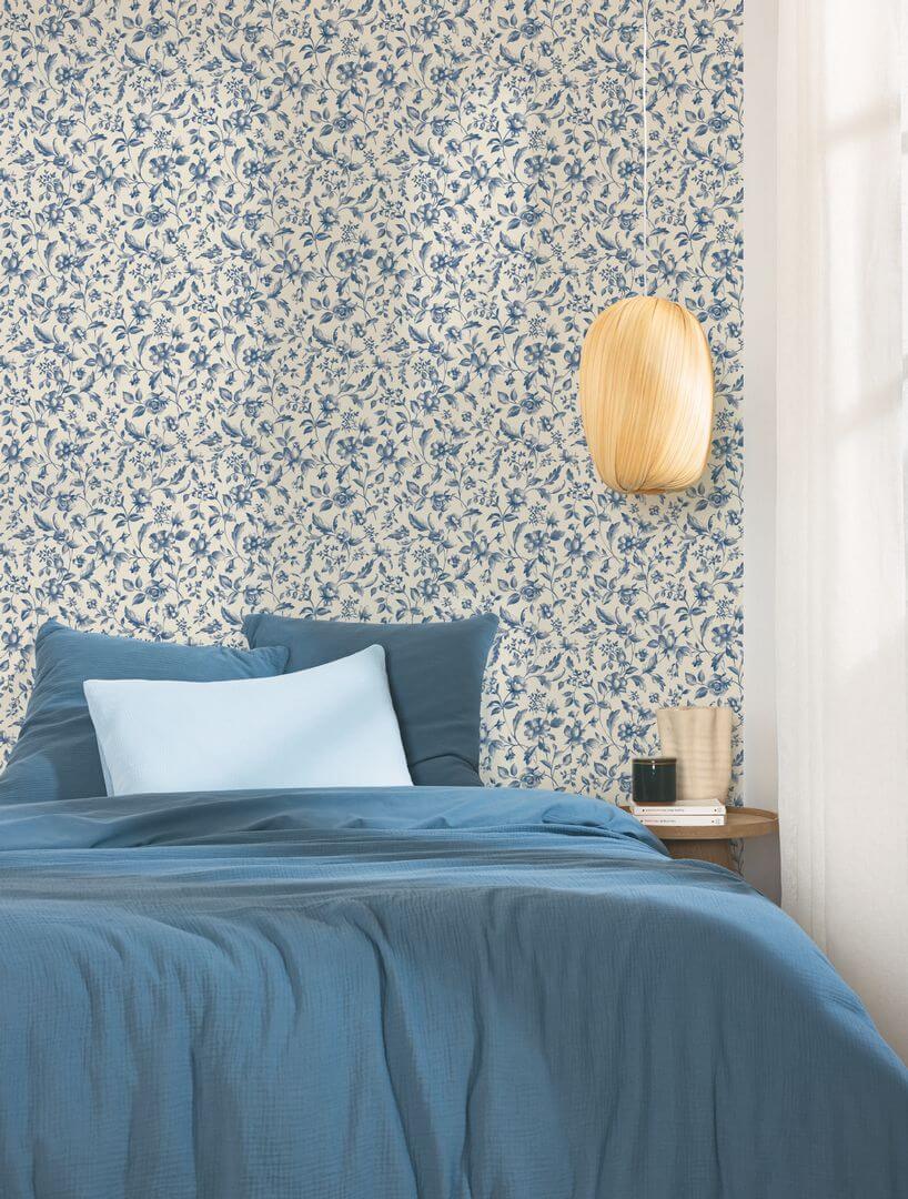 Tapeta kwiatowe pnącza Caselio BLS 107506110 Pastelia Blue Shades