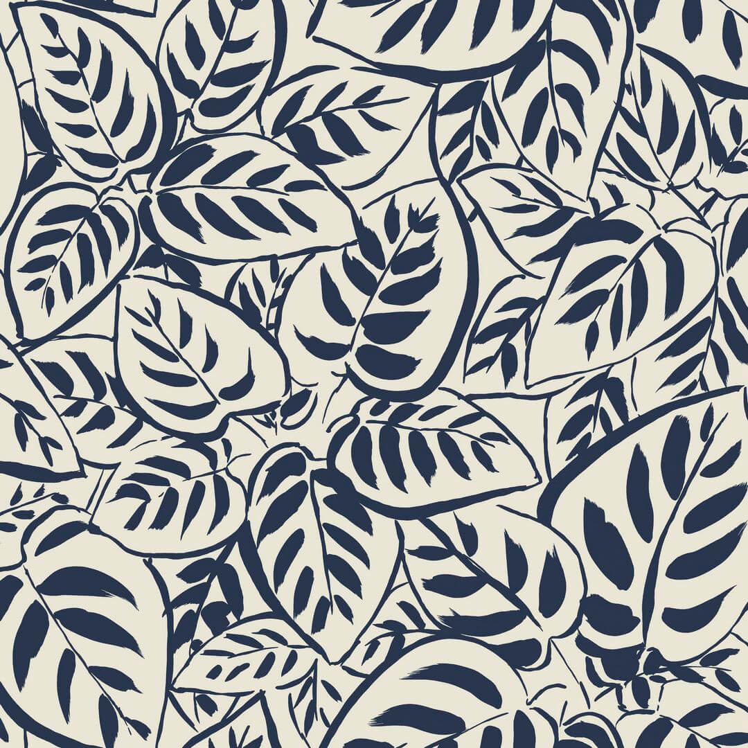 Tapeta liście Caselio BLS 107556012 Caluna Blue Shades