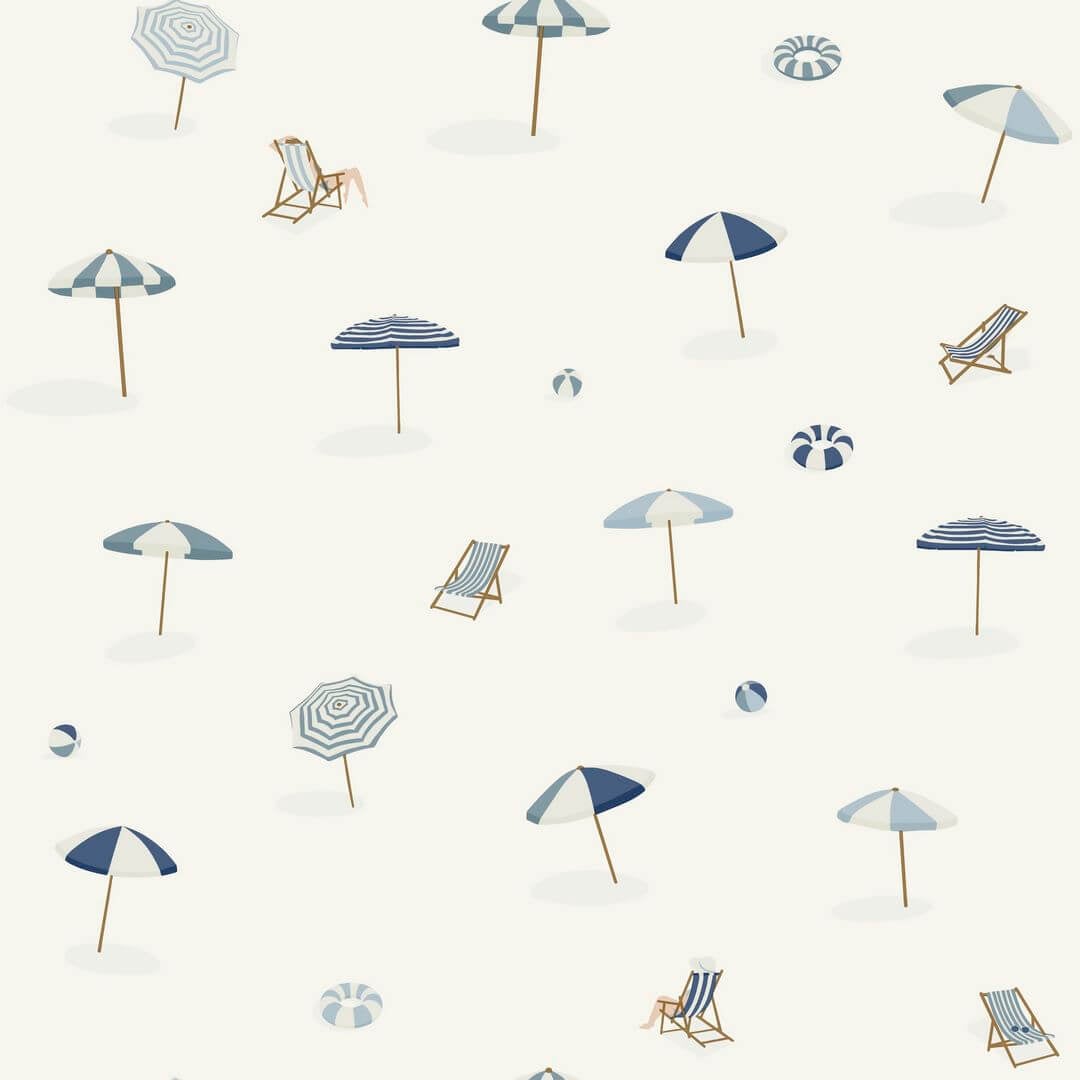 Tapeta parasole i leżaki plażowe Caselio BLS 107566066 Solara Blue Shades
