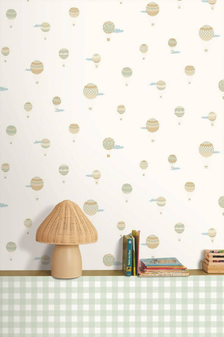 Tapeta balony na ogrzane powietrze Caselio HKC 107650795 Balloon Adventure Happy Kids Club