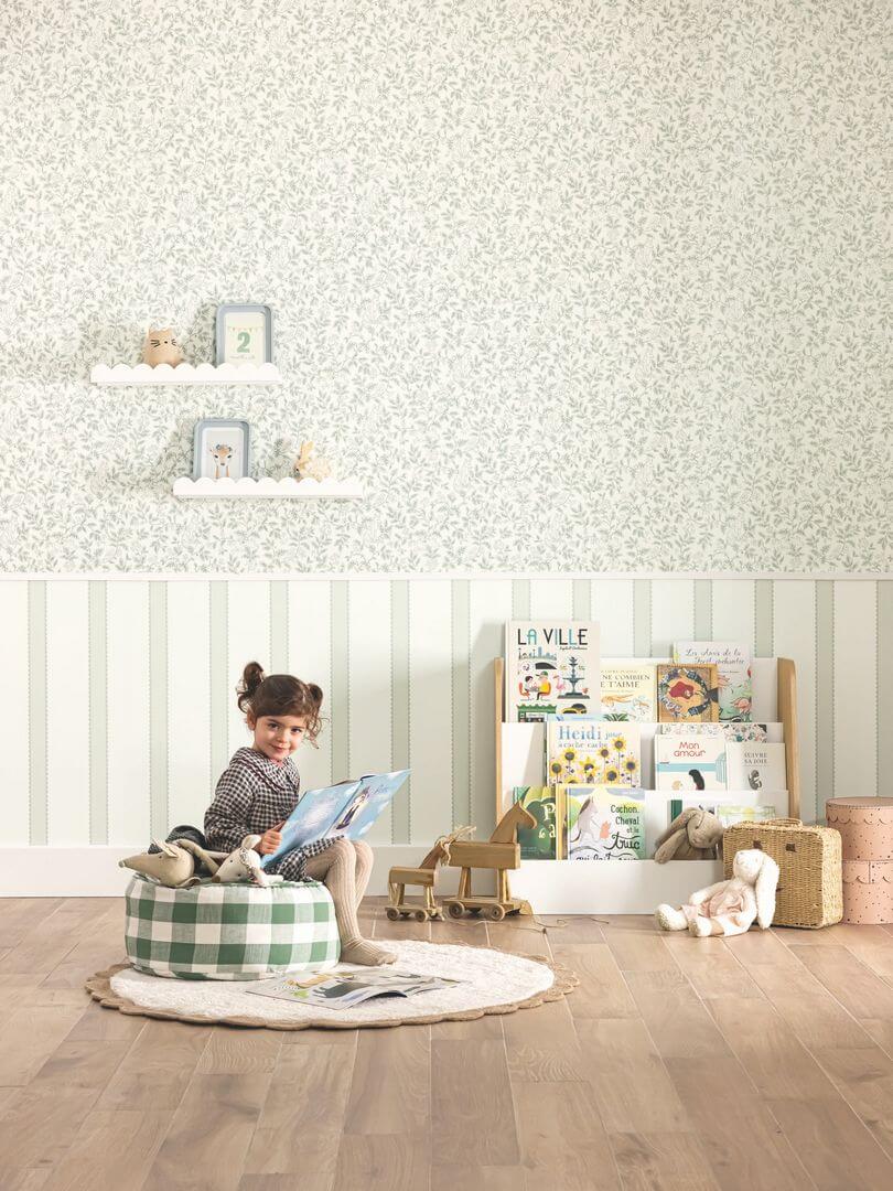 Tapeta botaniczna Caselio HKC 107670783 Mini Wood Happy Kids Club