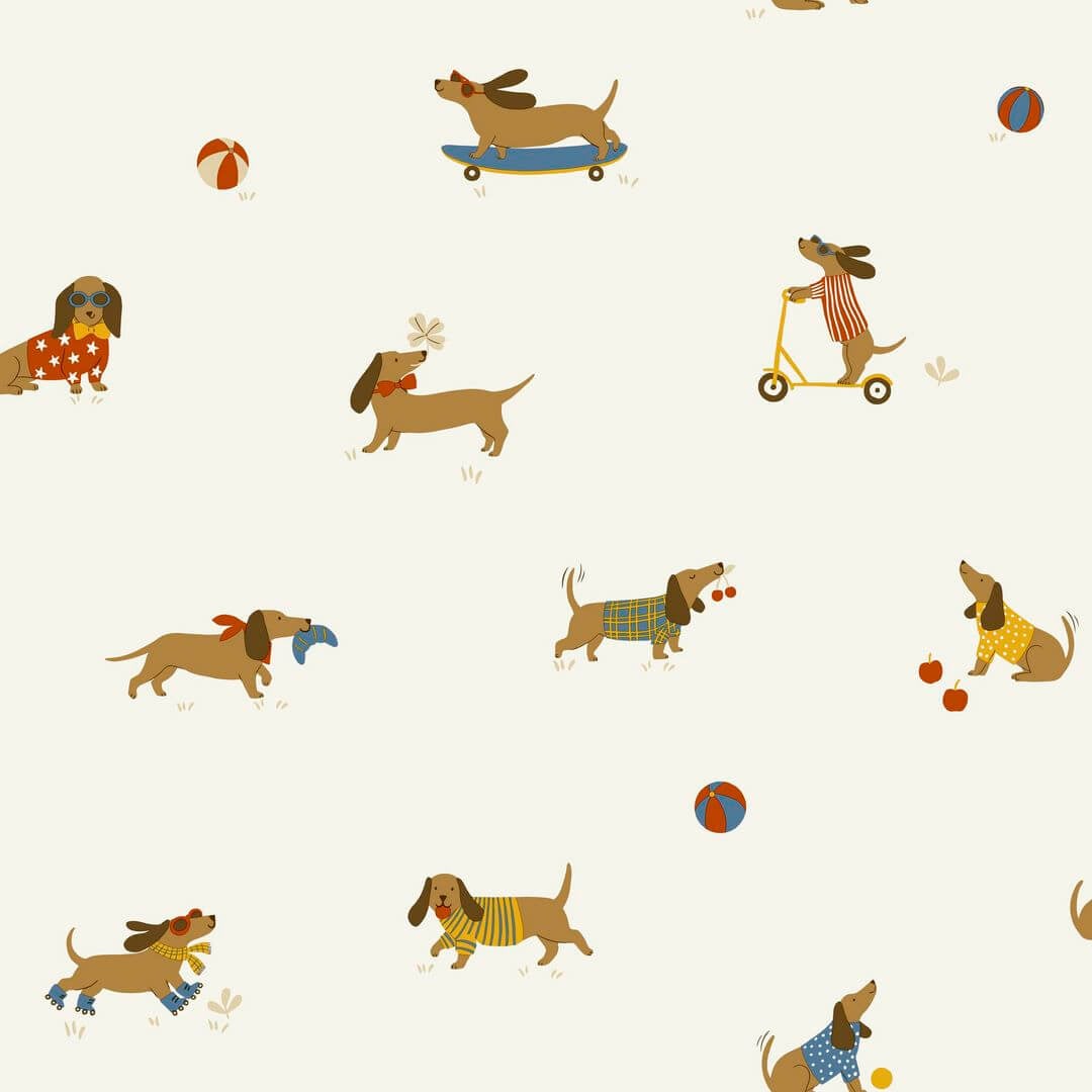 Tapeta jamniki Caselio HKC 107680864 Teckel Happy Kids Club