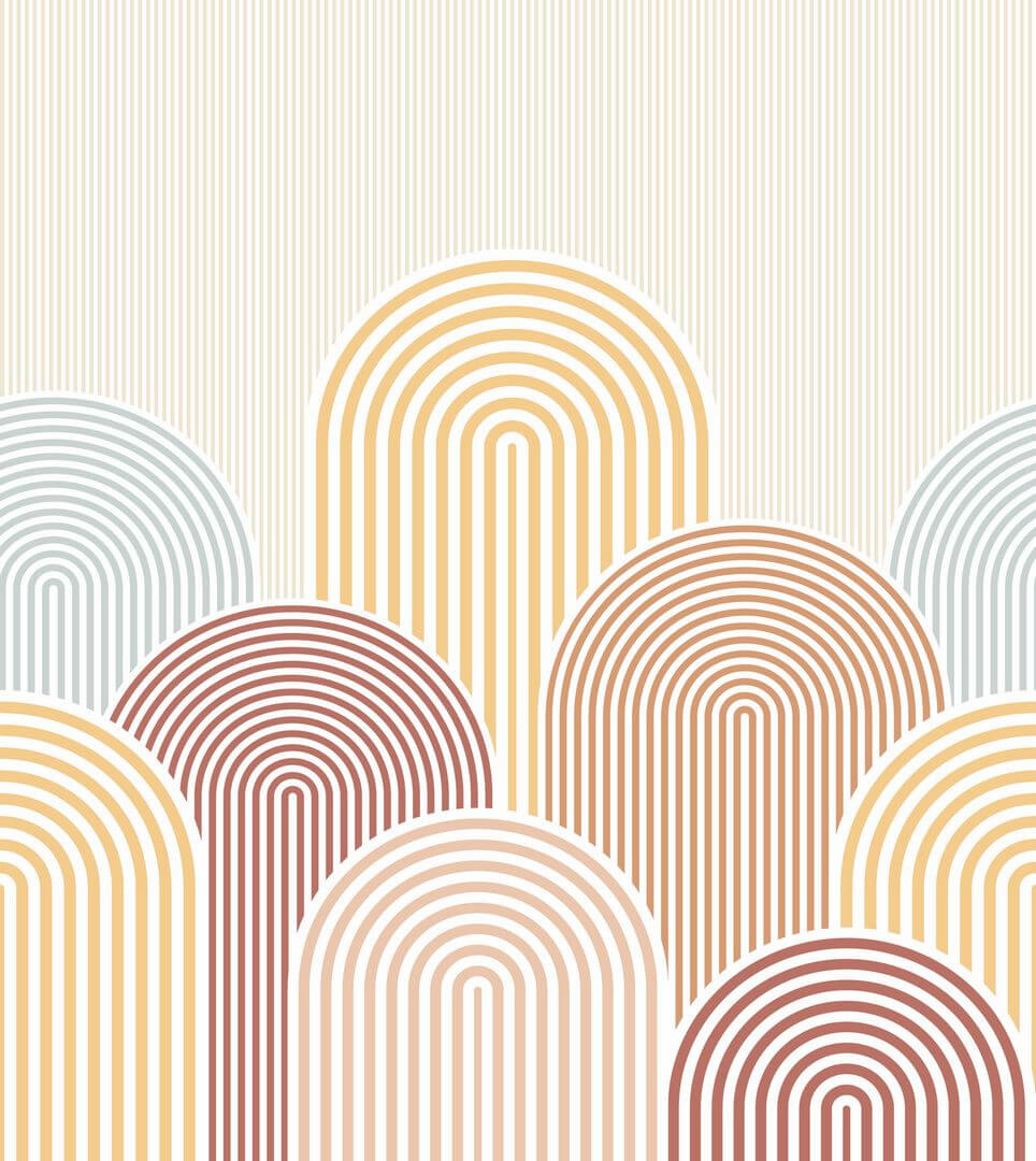 Mural łuki i linie Caselio MIP 107824601 M Arched Line Mix & Stripes