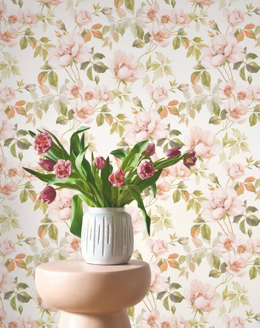 Tapeta kwiaty Casadeco BJAR 202534242 Sous Les Rosiers Le Beau Jardin