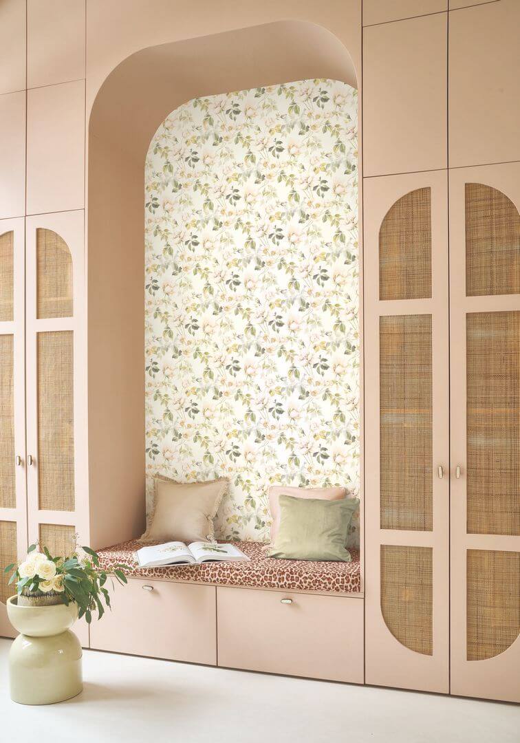 Tapeta kwiaty Casadeco BJAR 202537007 Sous Les Rosiers Le Beau Jardin