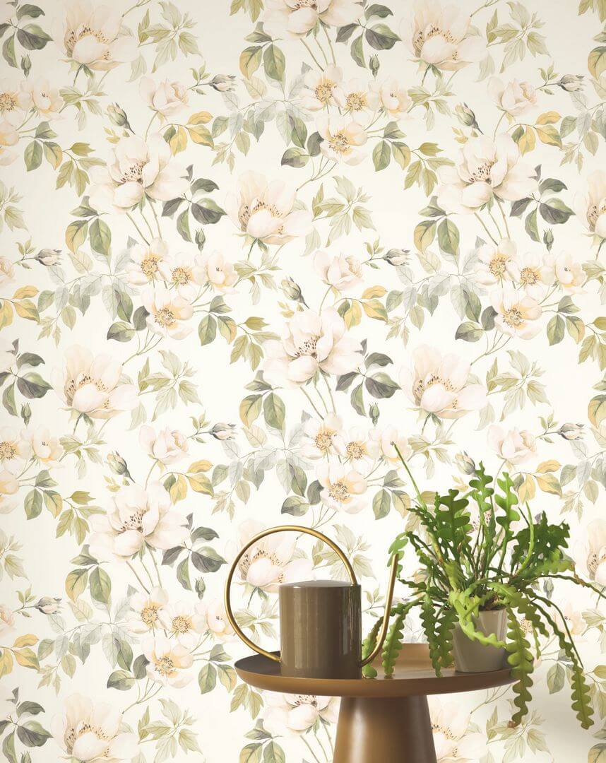 Tapeta kwiaty Casadeco BJAR 202537007 Sous Les Rosiers Le Beau Jardin