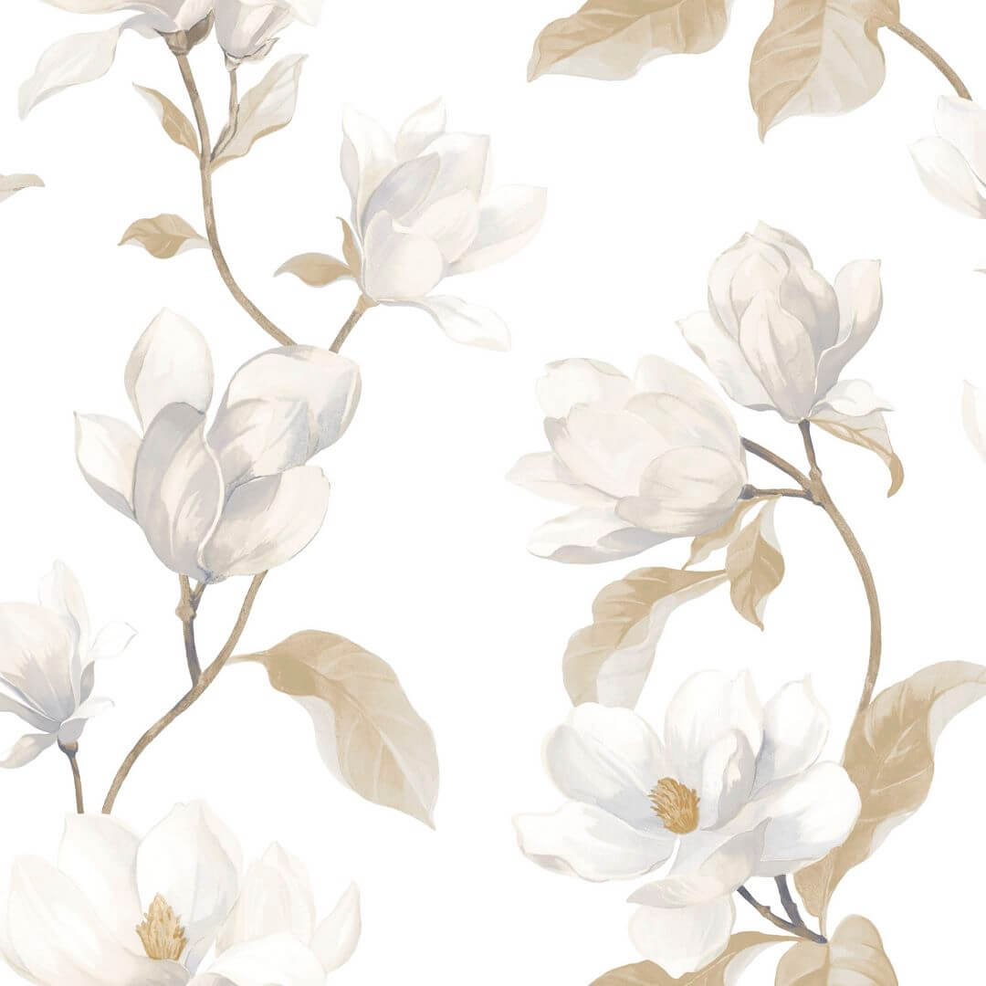 Tapeta kwiaty magnolii Casadeco BJAR 202541111 Brume De Magnolia Le Beau Jardin