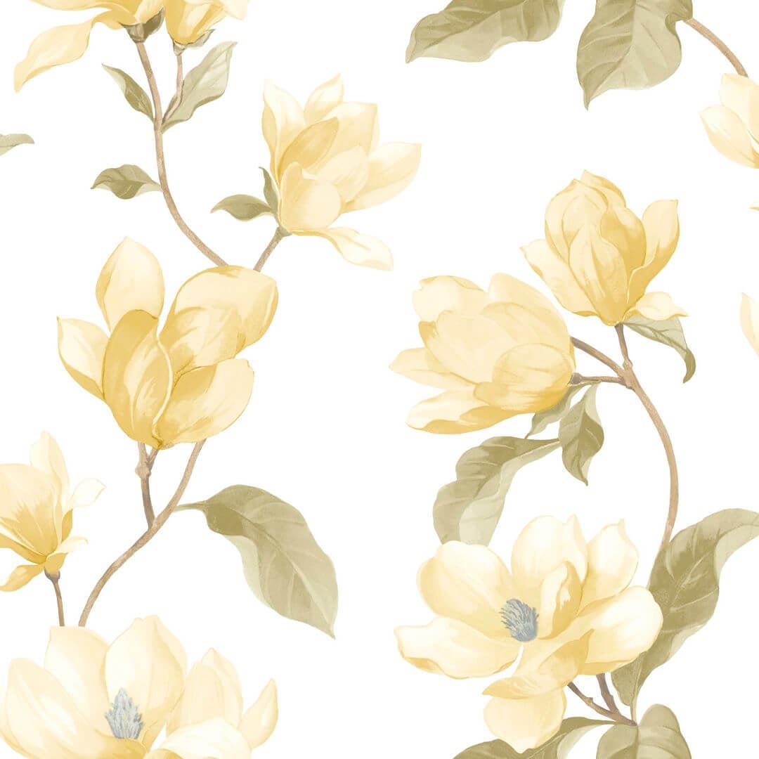 Tapeta kwiaty magnolii Casadeco BJAR 202542002 Brume De Magnolia Le Beau Jardin