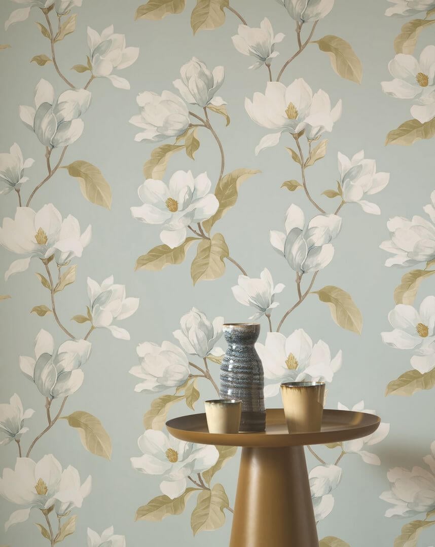 Tapeta kwiaty magnolii Casadeco BJAR 202546262 Brume De Magnolia Le Beau Jardin