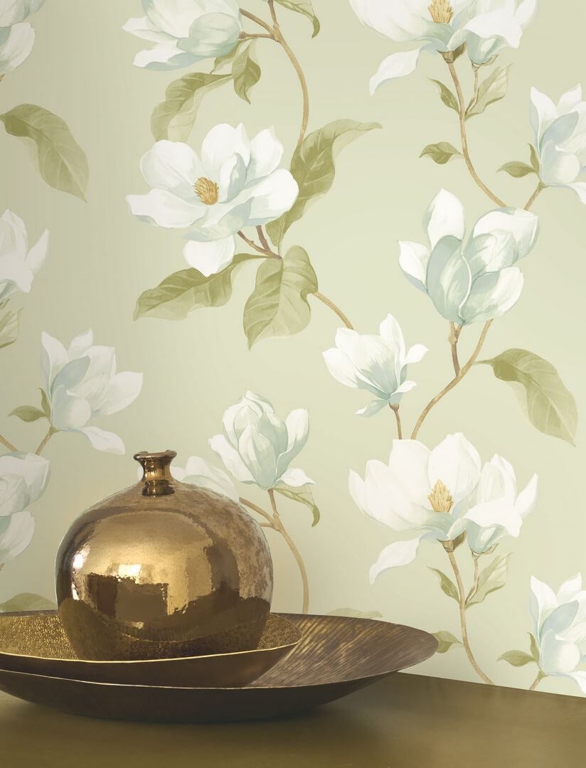 Tapeta kwiaty magnolii Casadeco BJAR 202547202 Brume De Magnolia Le Beau Jardin