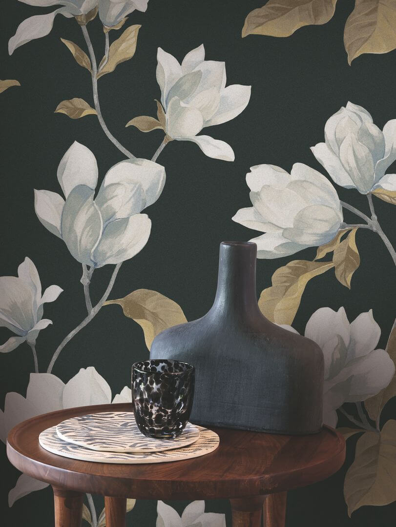 Tapeta kwiaty magnolii Casadeco BJAR 202549595 Brume De Magnolia Le Beau Jardin
