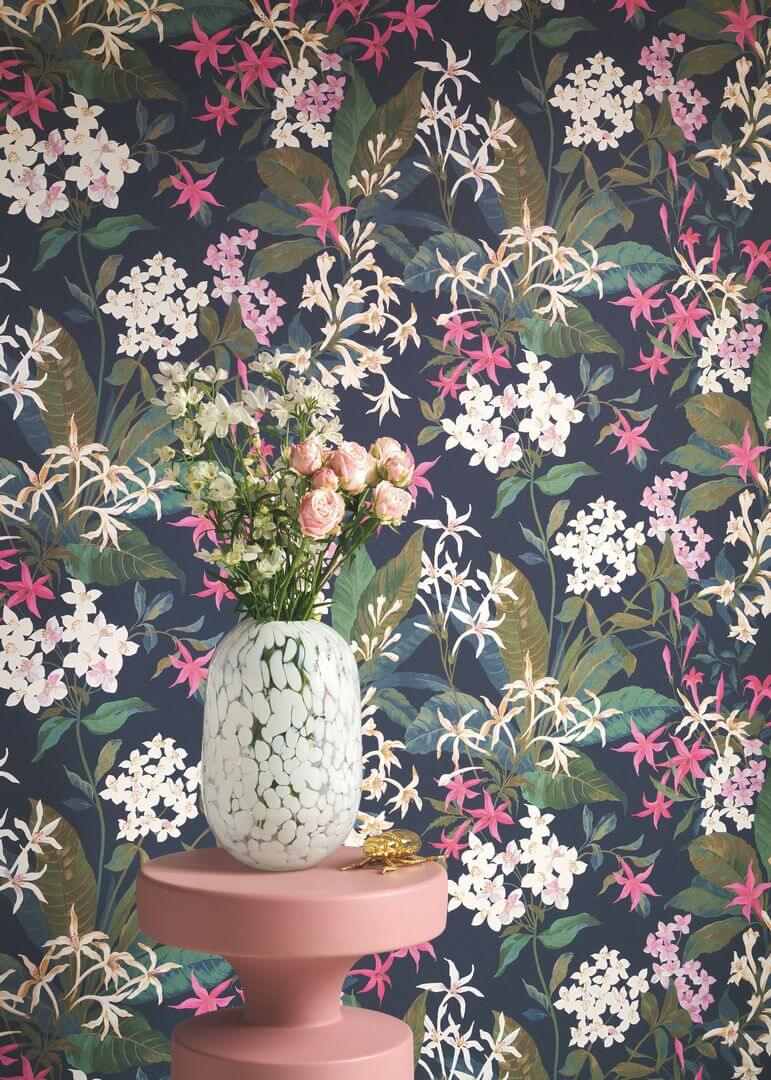 Tapeta kwiaty jaśminu Casadeco BJAR 202564567 Songe De Jasmin Le Beau Jardin