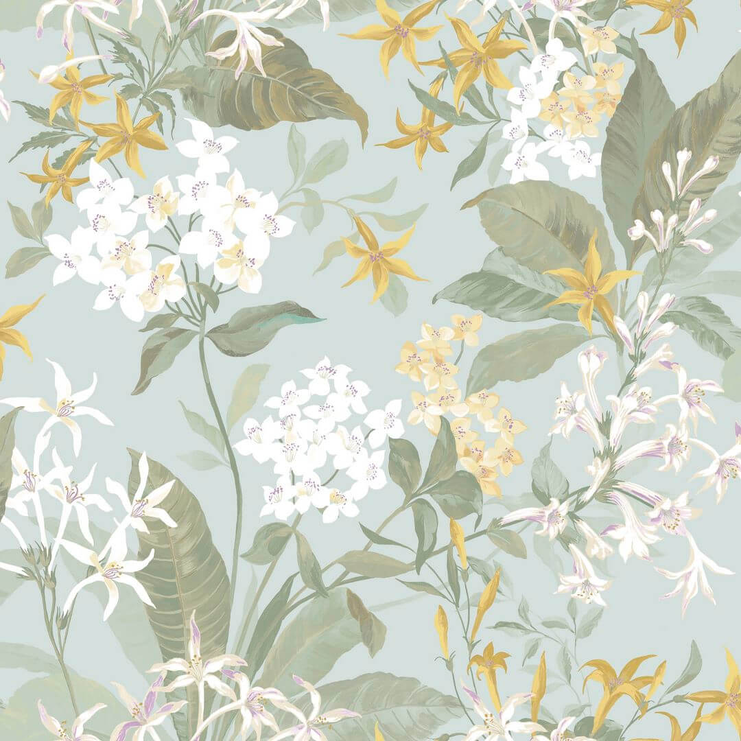 Tapeta kwiaty jaśminu Casadeco BJAR 202566025 Songe De Jasmin Le Beau Jardin