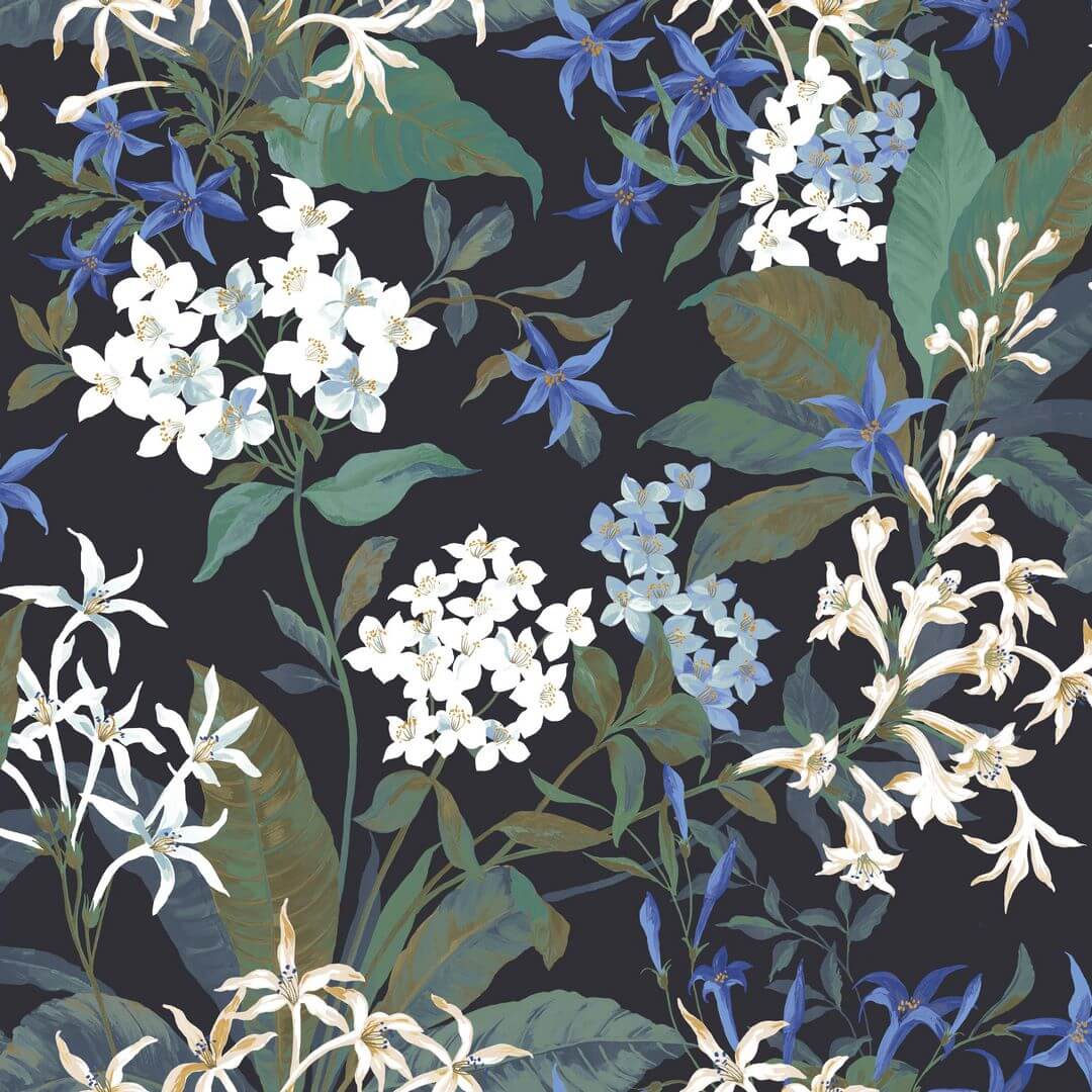 Tapeta kwiaty jaśminu Casadeco BJAR 202566789 Songe De Jasmin Le Beau Jardin