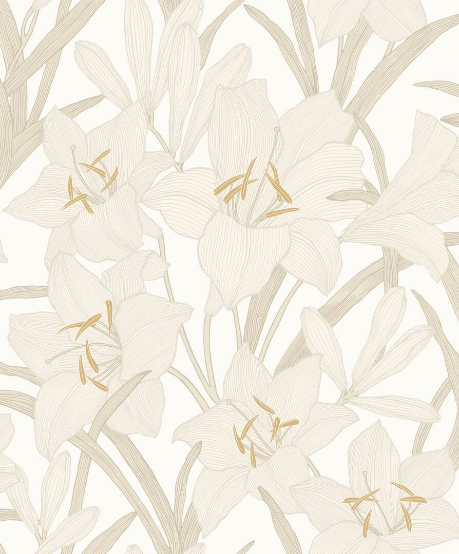 Tapeta kwiaty lilii Casadeco BJAR 202581001 Clair De Lys  Le Beau Jardin
