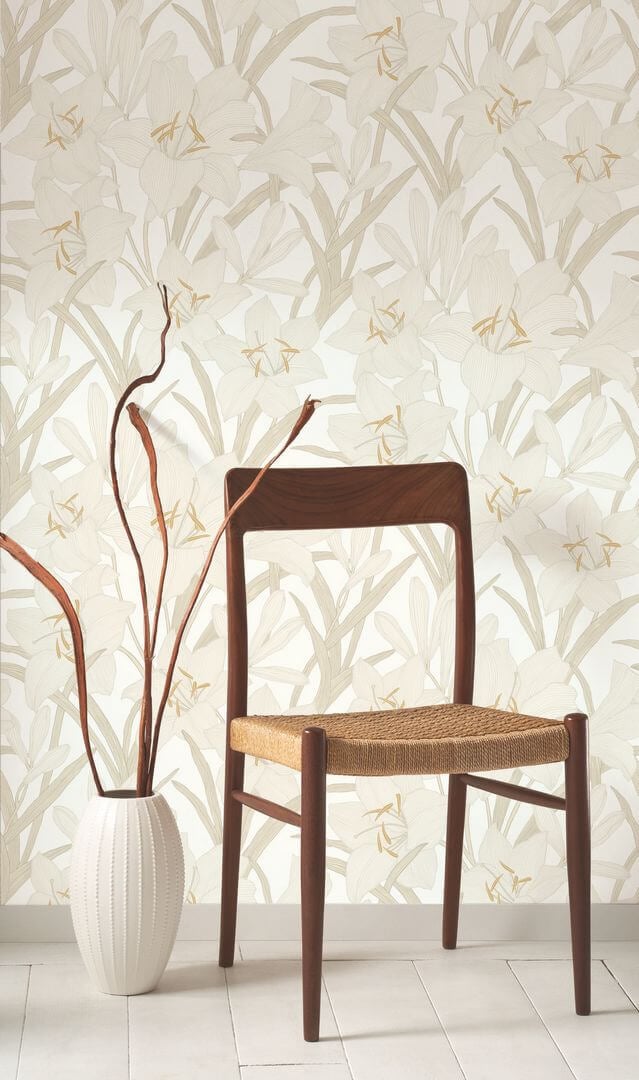 Tapeta kwiaty lilii Casadeco BJAR 202581001 Clair De Lys  Le Beau Jardin