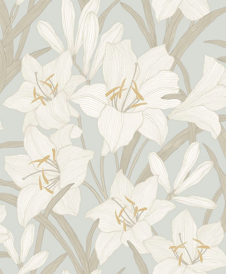 Tapeta kwiaty lilii Casadeco BJAR 202586127 Clair De Lys  Le Beau Jardin