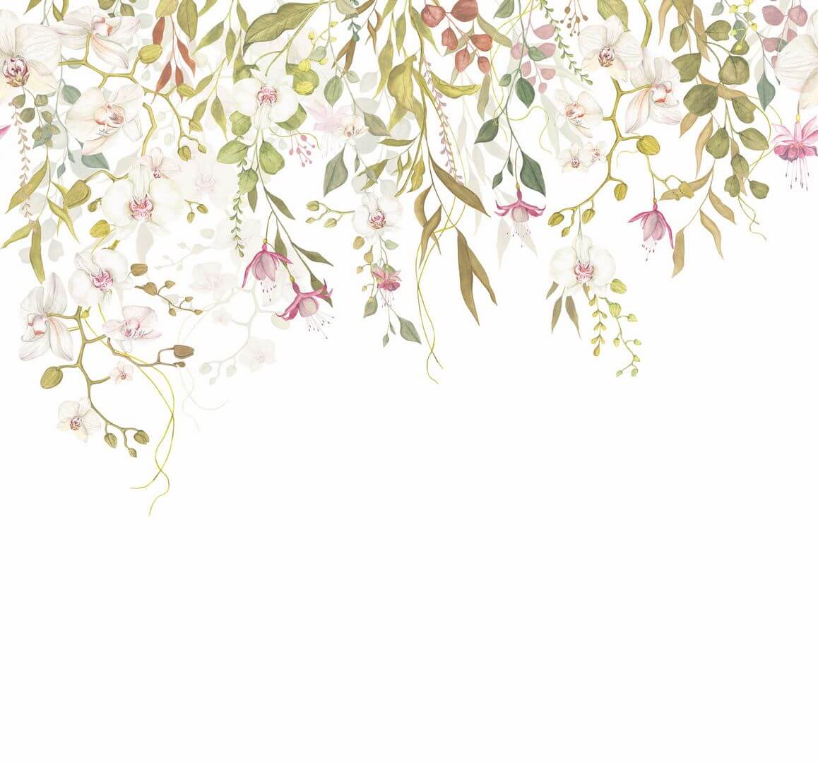 Mural zwisające pnącza orchidei Casadeco 202167008NW M Orchidees En Vol Wonderwalls 3
