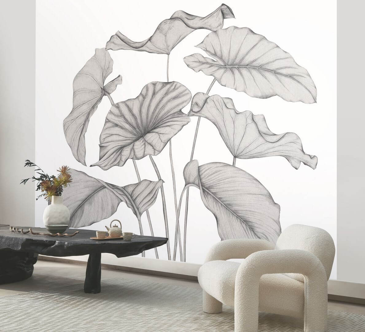 Mural egzotyczne liście Casadeco 202229242NW L Alocasia Wonderwalls 3
