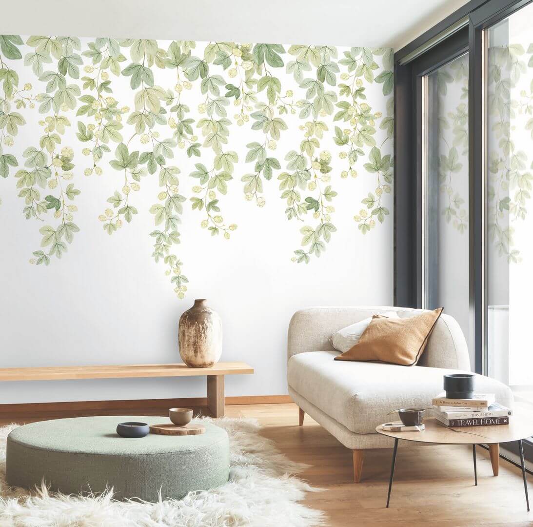 Mural zwisające gałęzie liści Casadeco 202317903V M Fruit Du Houblon Wonderwalls 3
