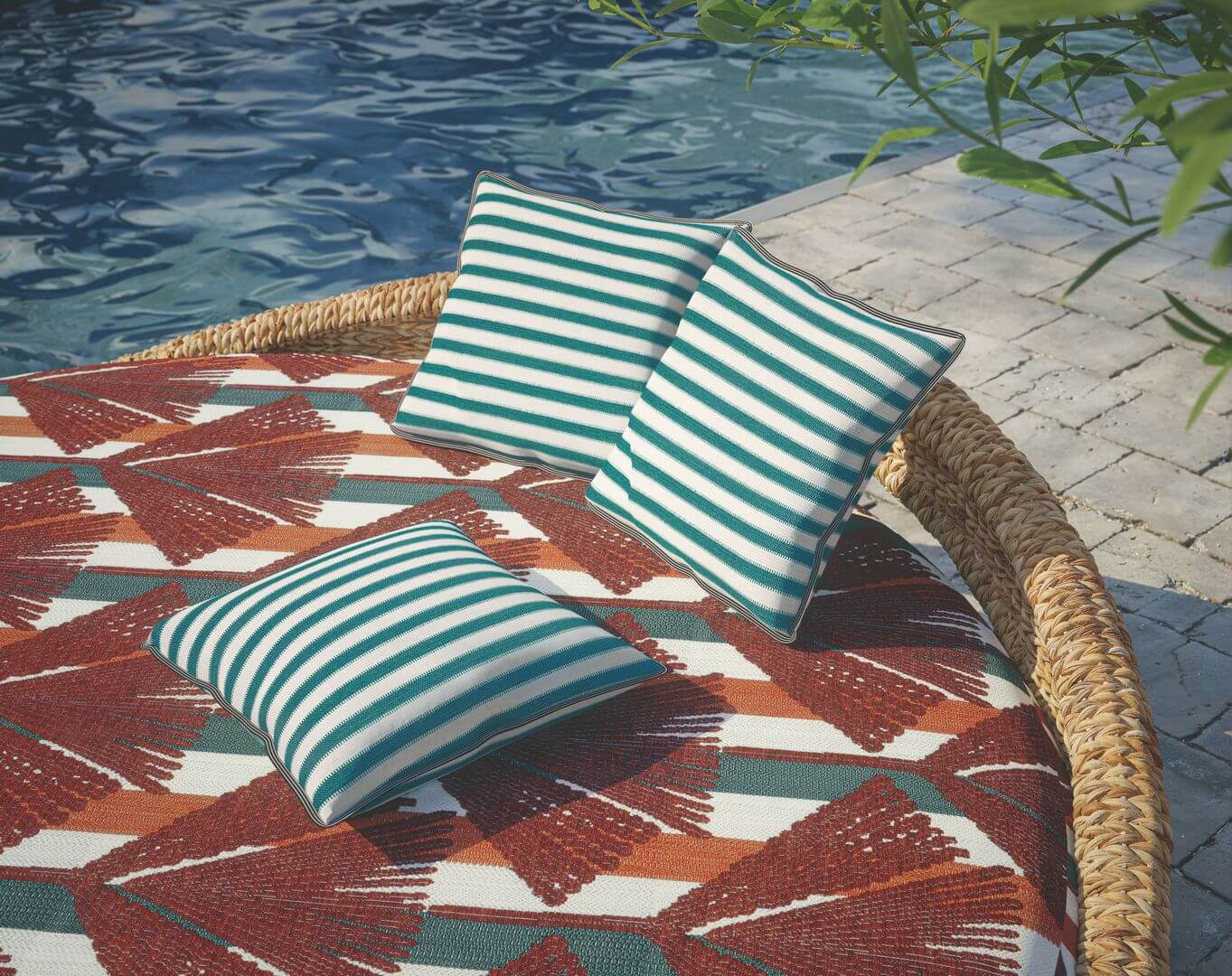 Tkanina zewnętrzna w pasy Casamance 91900348 Levadas Madere