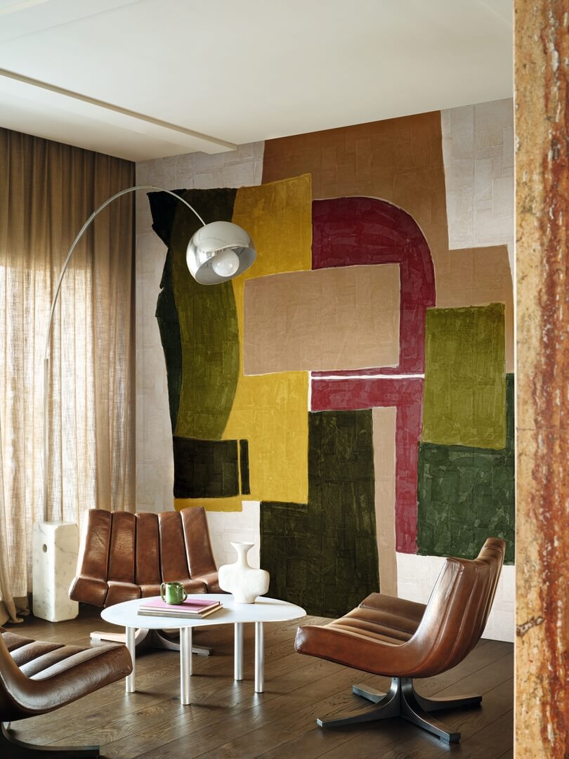 Mural abstrakcyjny geometryczny Elitis VP 1019 01 Terres Lointaines Sangpi