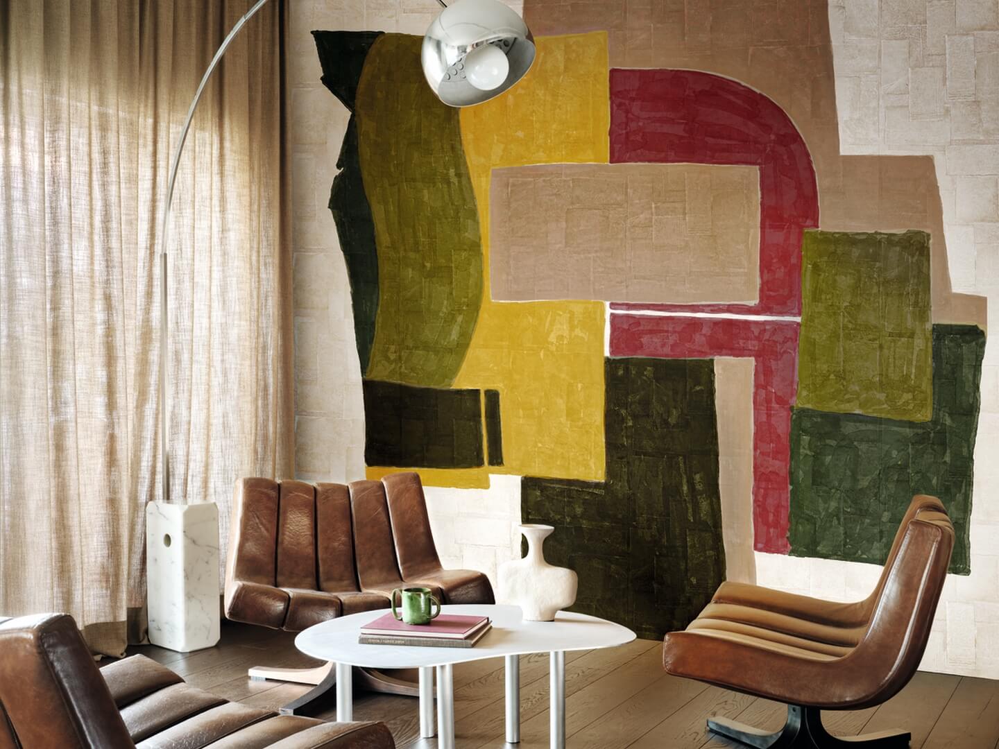 Mural abstrakcyjny geometryczny Elitis VP 1019 01 Terres Lointaines Sangpi