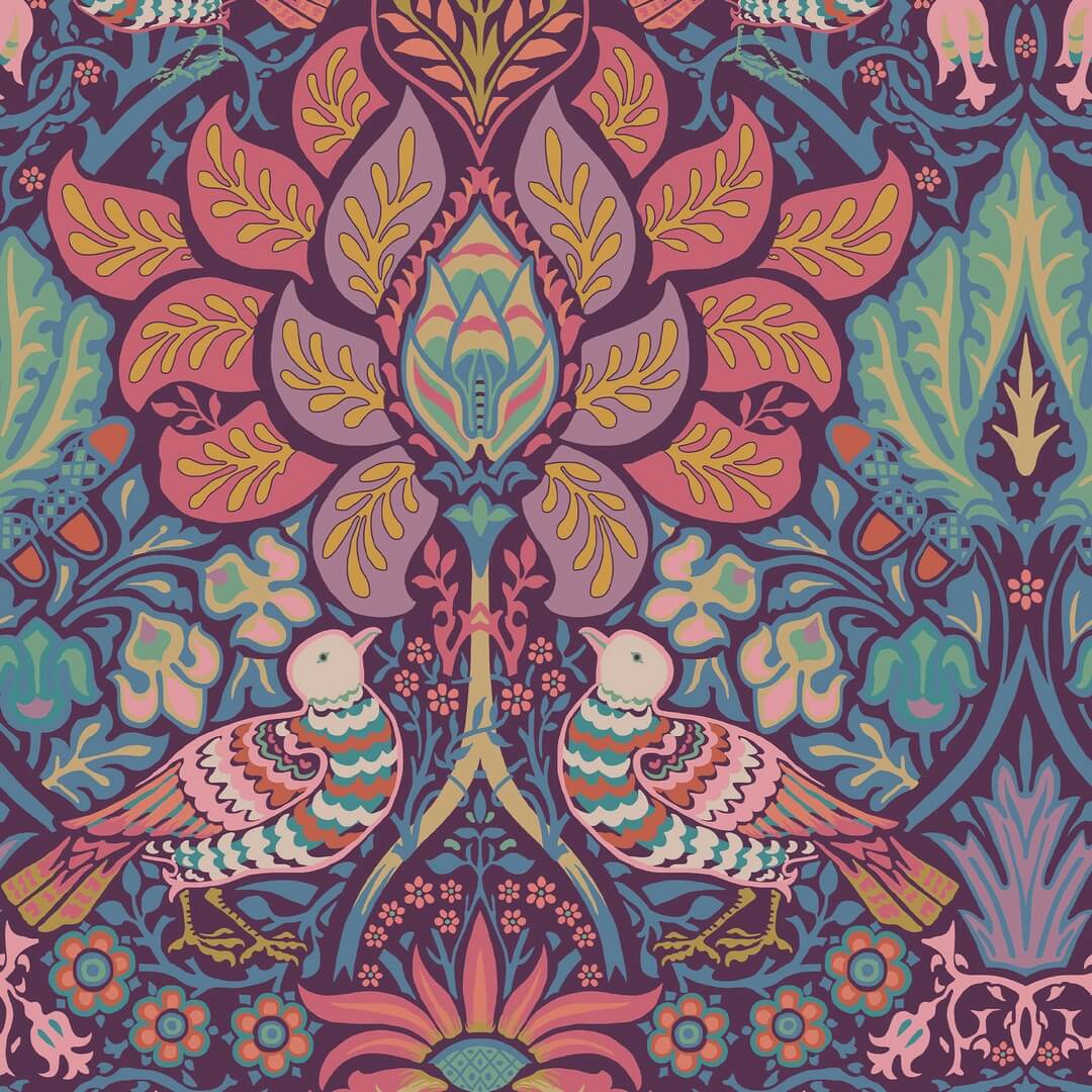 Tapeta botaniczna Graham & Brown Dove & Rose 140478 William Morris At Home Volume II