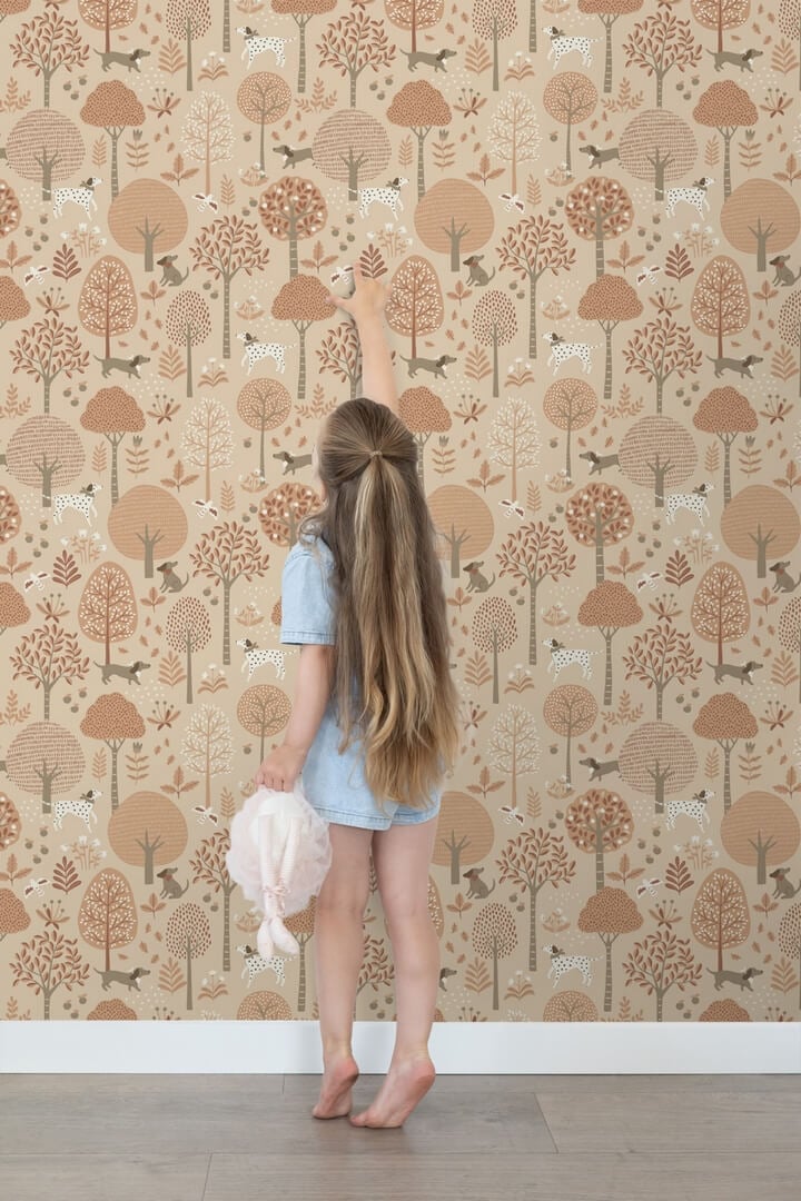 Tapeta pieski i drzewa Esta 139711 Pom Pom Pie