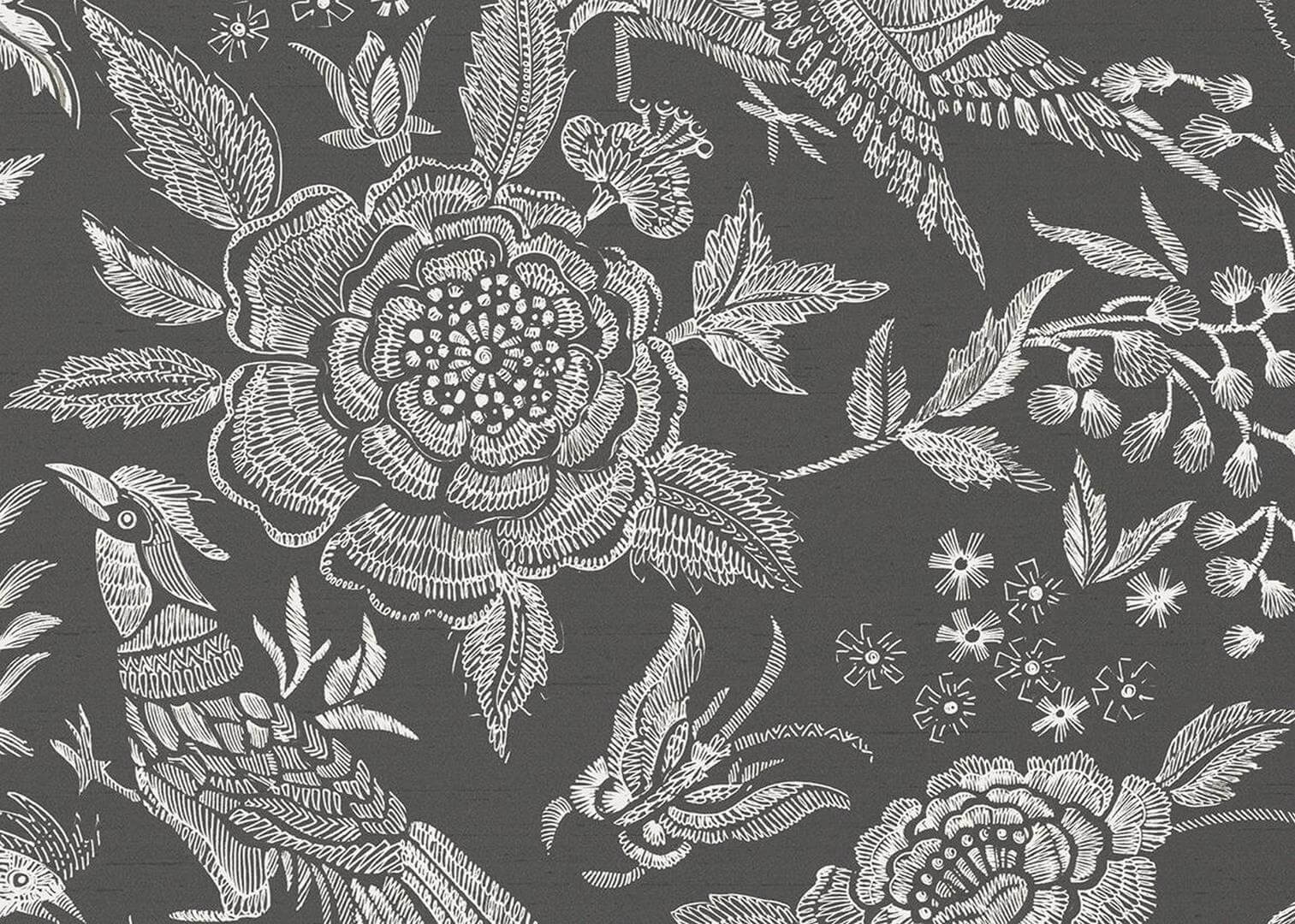 Tapeta botaniczna inspirowana stylem orientalnym Jannelli & Volpi 10661 Oriental Garden Ricamo Missoni Home 06