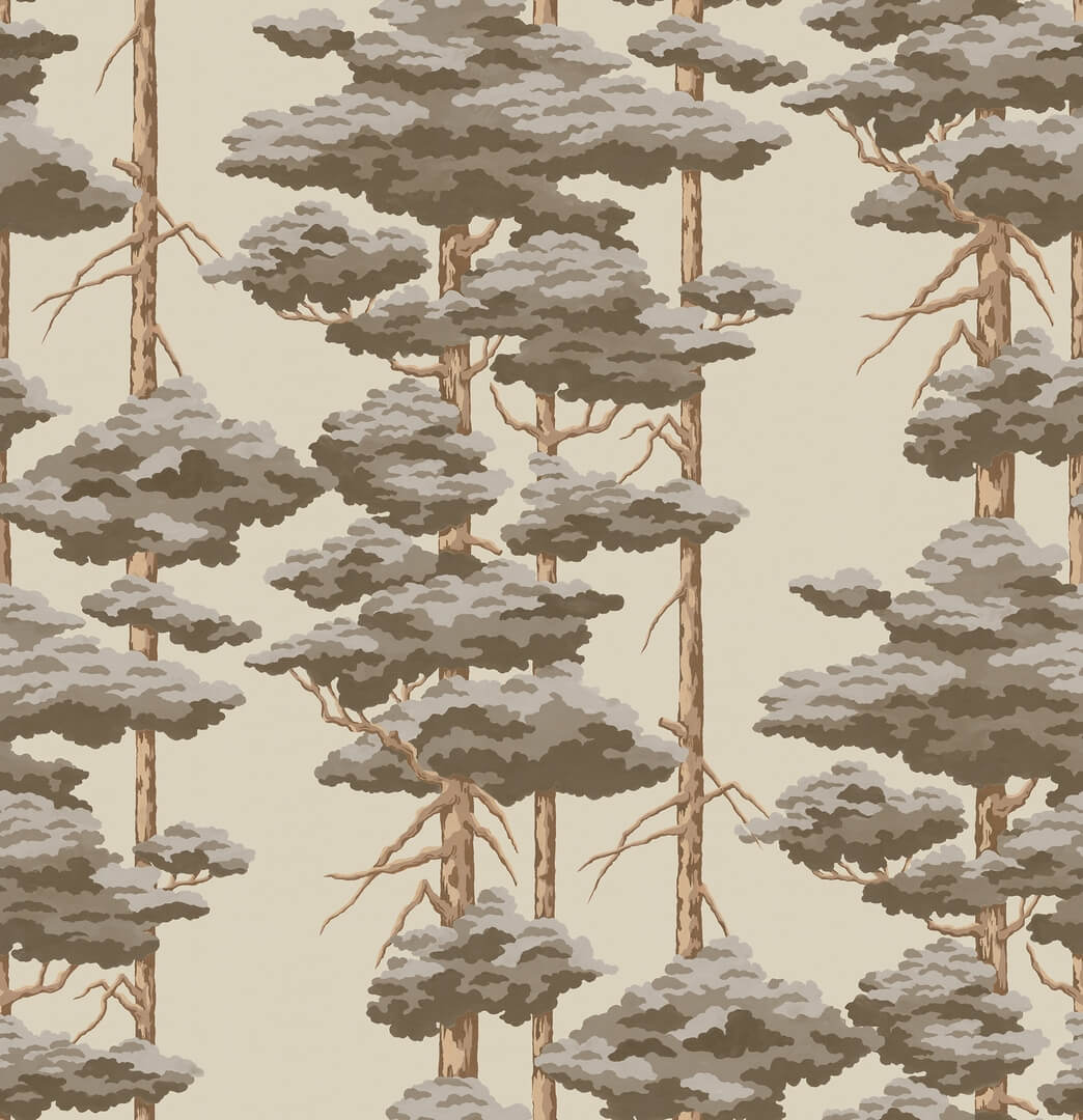Fototapeta sosny Rebel Walls R21301 Highland Pines Brown Sophisticated Luxe