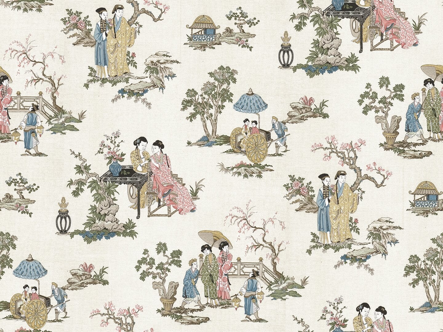 Fototapeta scenki rodzajowe Rebel Walls R21310 Toile Conversation Beige Sophisticated Luxe