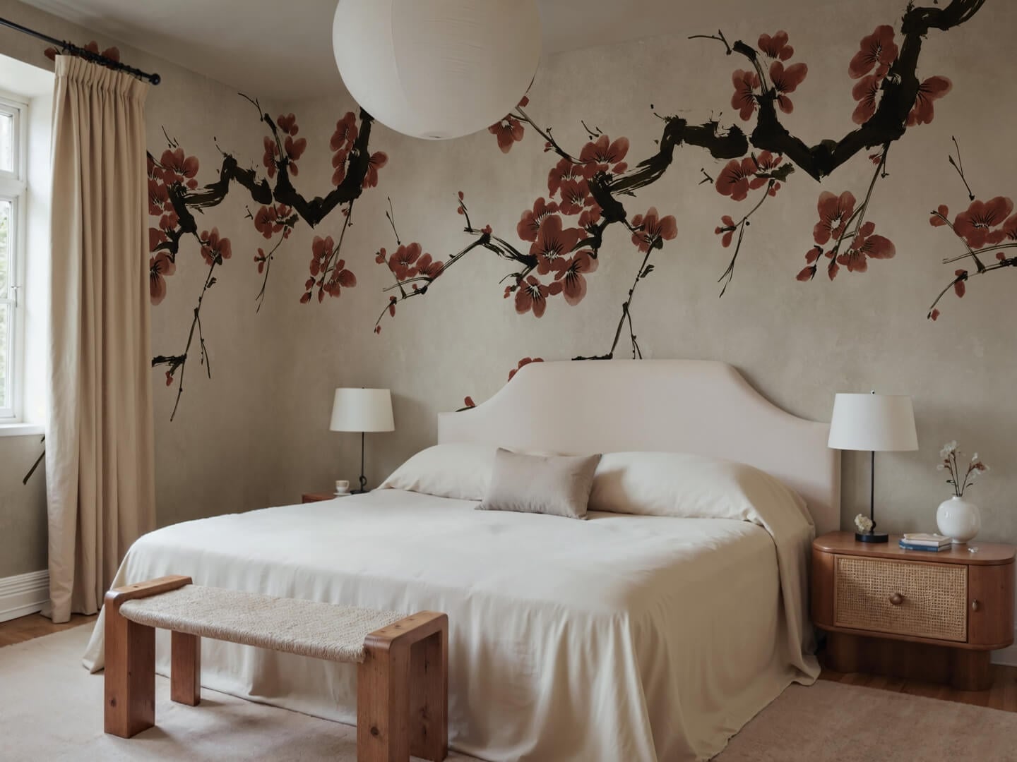 Fototapeta gałęzie kwitnącej wiśni Rebel Walls R21315 Blush of Spring Sophisticated Luxe