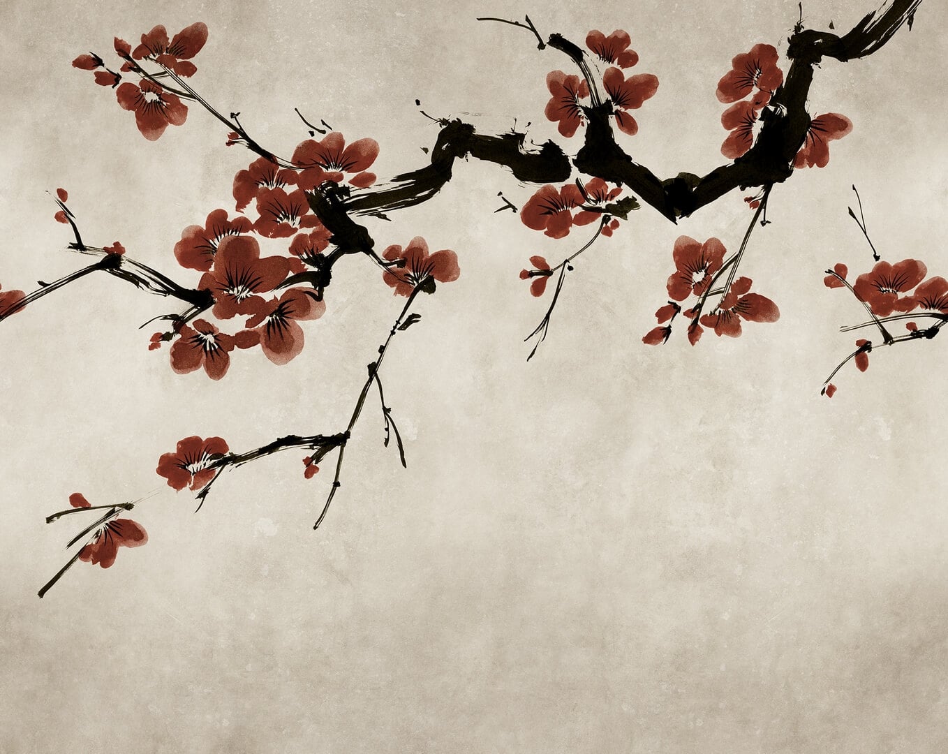 Fototapeta gałęzie kwitnącej wiśni Rebel Walls R21315 Blush of Spring Sophisticated Luxe