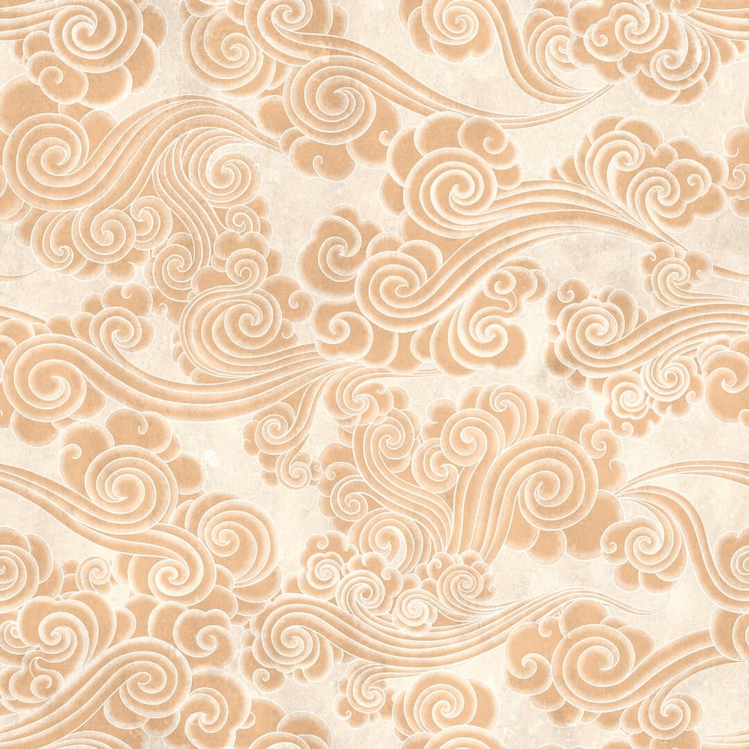 Fototapeta azjatyckie chmury Rebel Walls R21322 Kumo Yellow Sophisticated Luxe