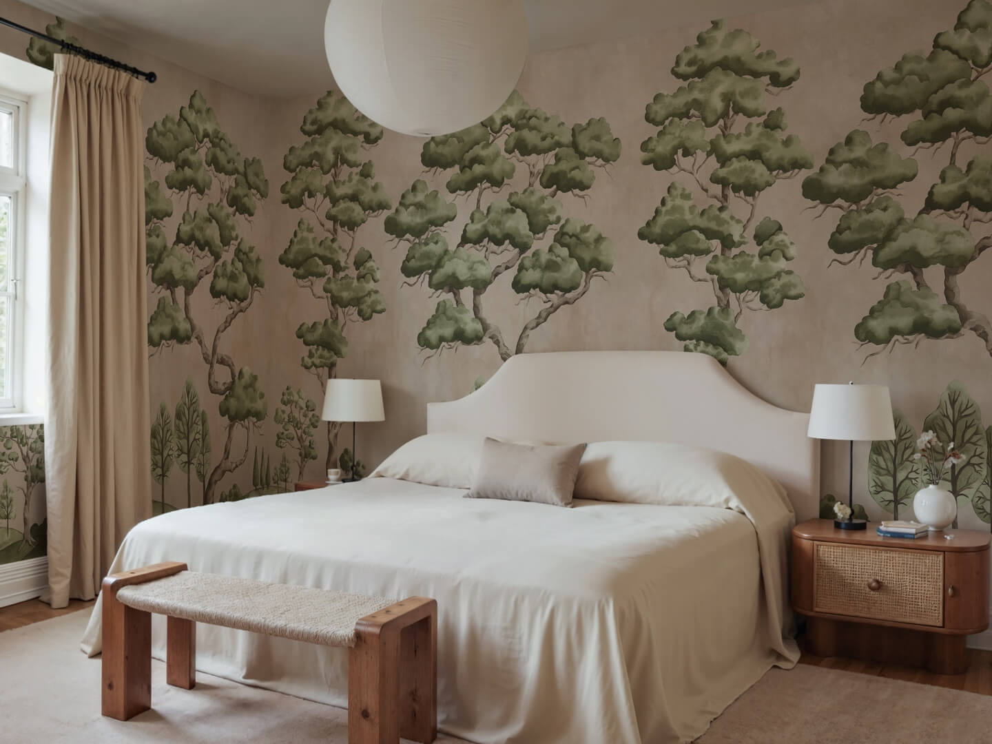 Fototapeta sceneria drzew Rebel Walls R21333 Poetic Trees Pink Sophisticated Luxe