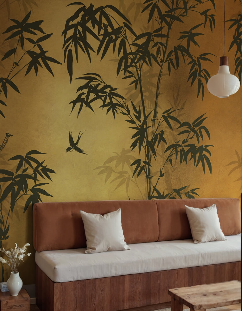 Fototapeta bambus Rebel Walls R21350 Bambusa Gold Sophisticated Luxe