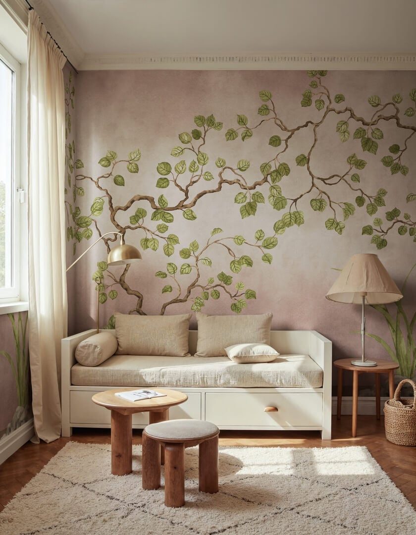 Fototapeta sceneria ogrodowa Rebel Walls R21990 Forest of Dreams Pink Sophisticated Luxe