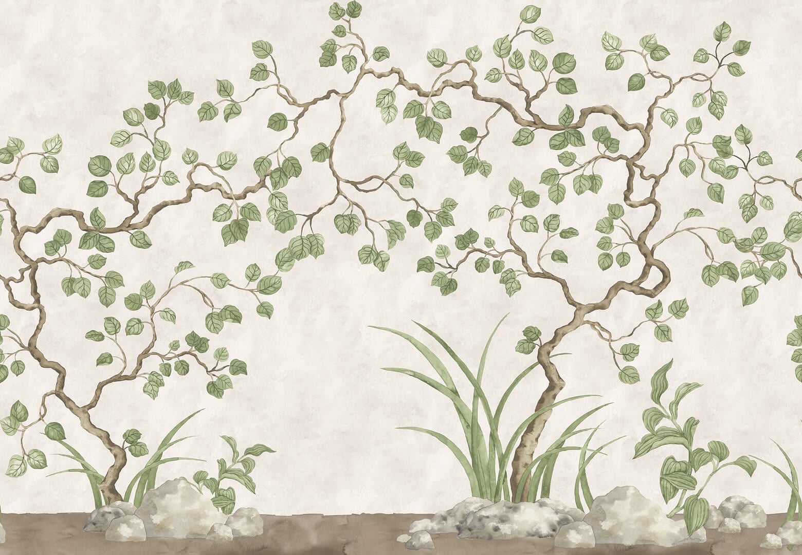 Fototapeta sceneria ogrodowa Rebel Walls R21993 Forest of Dreams Beige Sophisticated Luxe